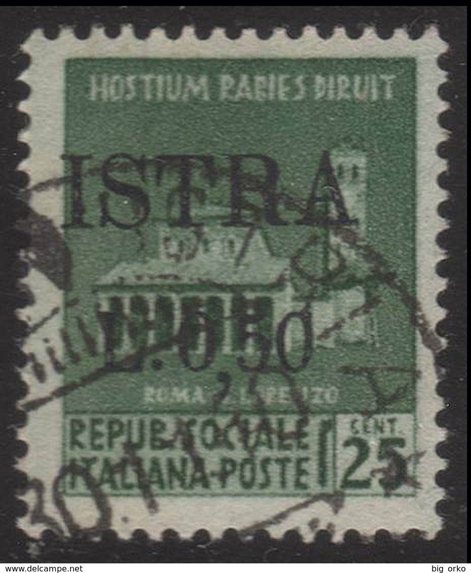 ISTRIA (POLA) - Occupazione Jugoslava  50 C. Su  25 C. Verde (n° 497) - 1945 - Joegoslavische Bez.: Istrië