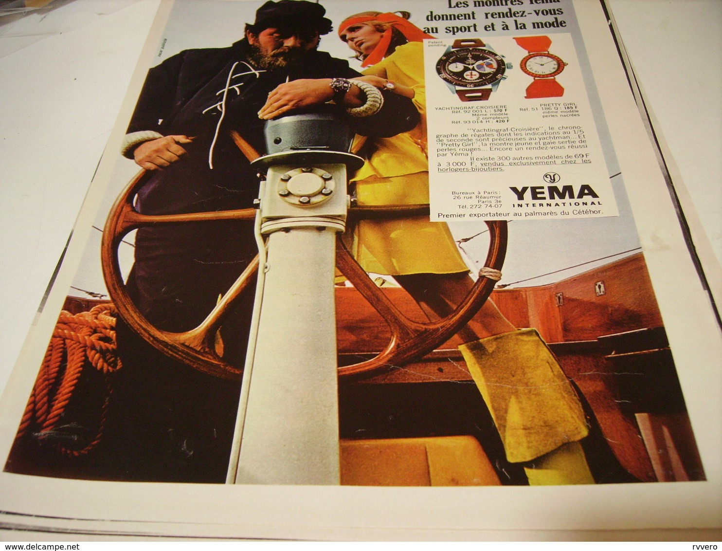 ANCIENNE PUBLICITE  MONTRE YEMA 1969 - Autres & Non Classés