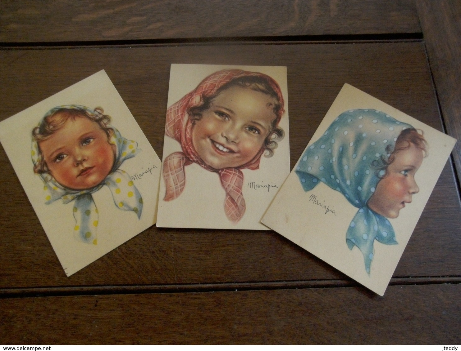 Drie Stuks  Kinder Postkaarten  Illu. Door   MARIAPIA - Dessins D'enfants