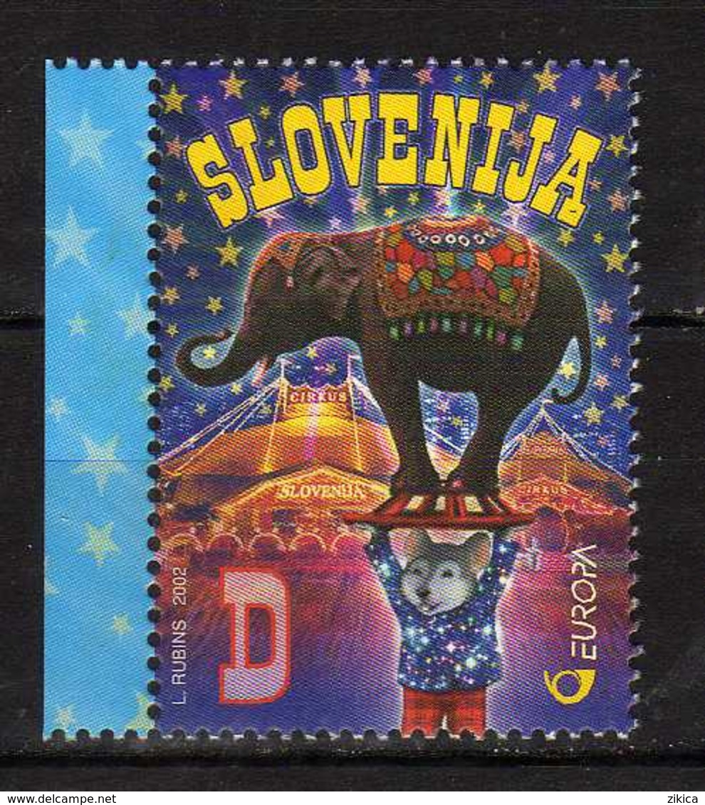 Slovenia - 2002 EUROPA Stamps - The Circus. MNH** - Elephant - Slovénie