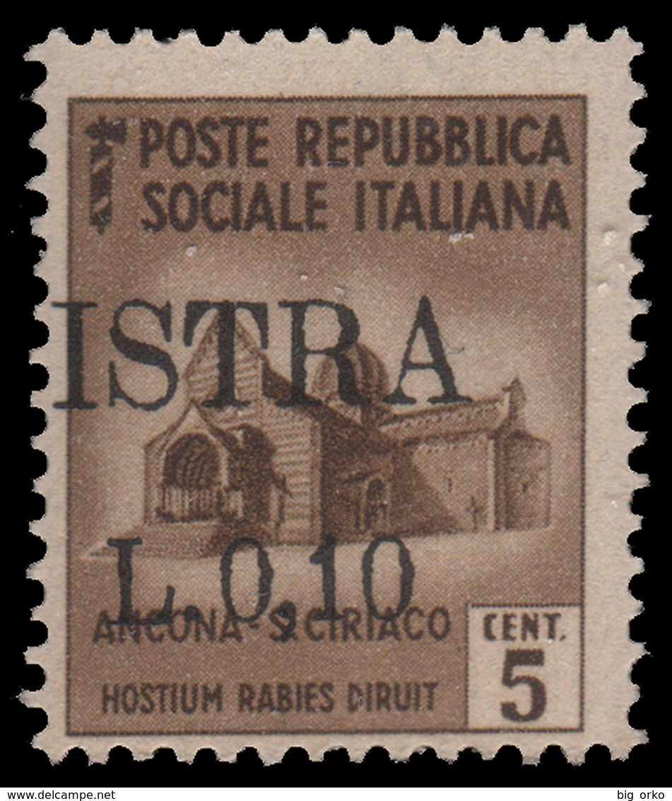 ISTRIA (POLA) - Occupazione Jugoslava  10 C. Su 5 C. Bruno (n° 502) Soprastampa Spostata - 1945 - Occ. Yougoslave: Istria