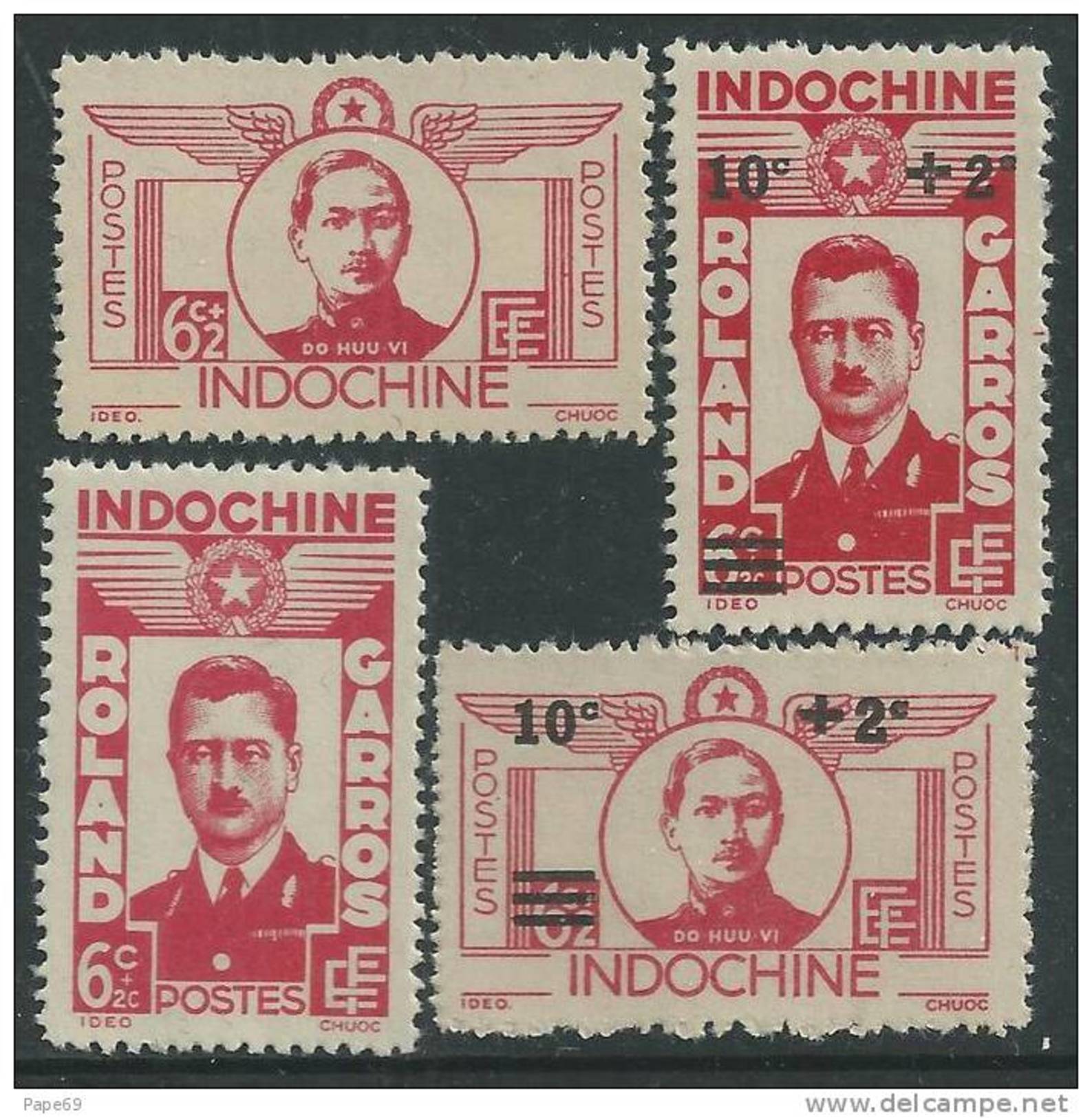 Indochine  N° 274 / 77 XX Héros De L'aviation, Les 4 Valeurs Sans Charnière  Dentelure Habituelle Sinon TB - Unused Stamps