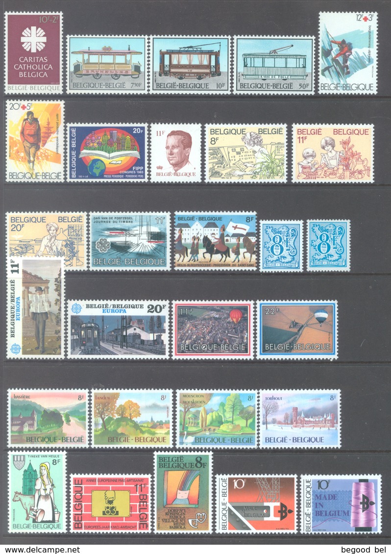 BELGIUM - 1983 - MNH/***LUXE -  JAAR ANNEE YEAR 1983 COMPLETE . - QUOTATION 39.25 EUR - Lot 17865 - Années Complètes