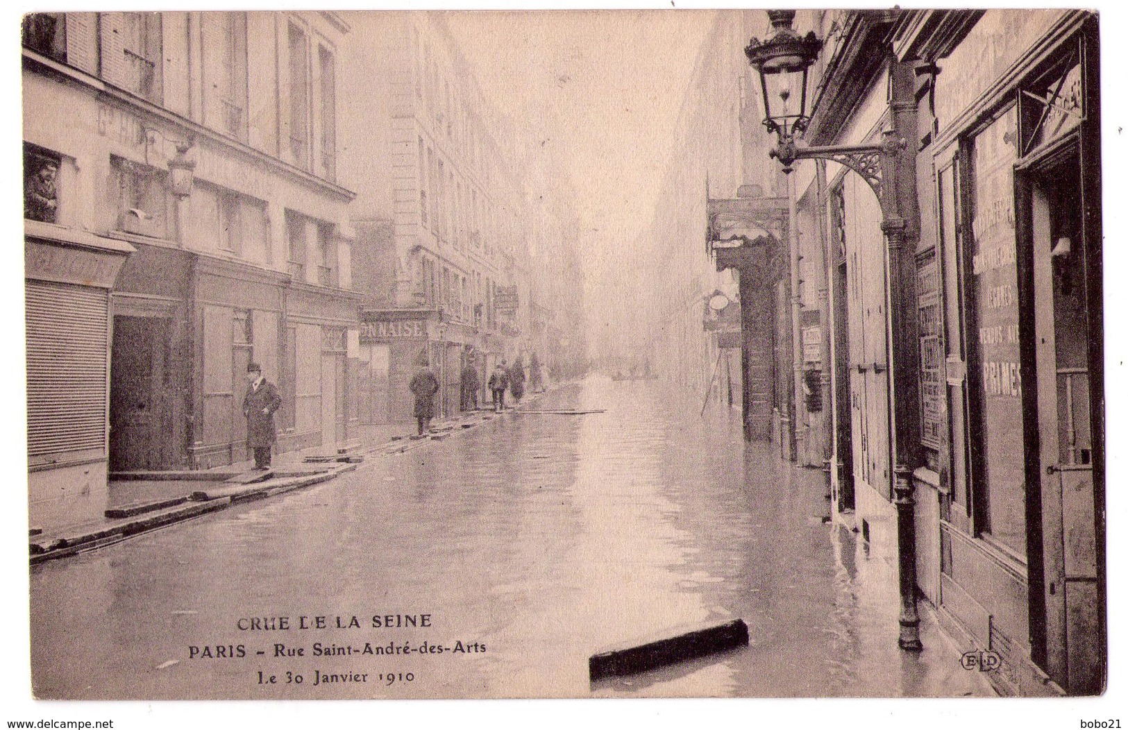 2713 - Paris - Crue De La Seine - Rue Saint-André Des Arts - ( 10 Janvier 1910 ) - E.L.D. - - Inondations De 1910