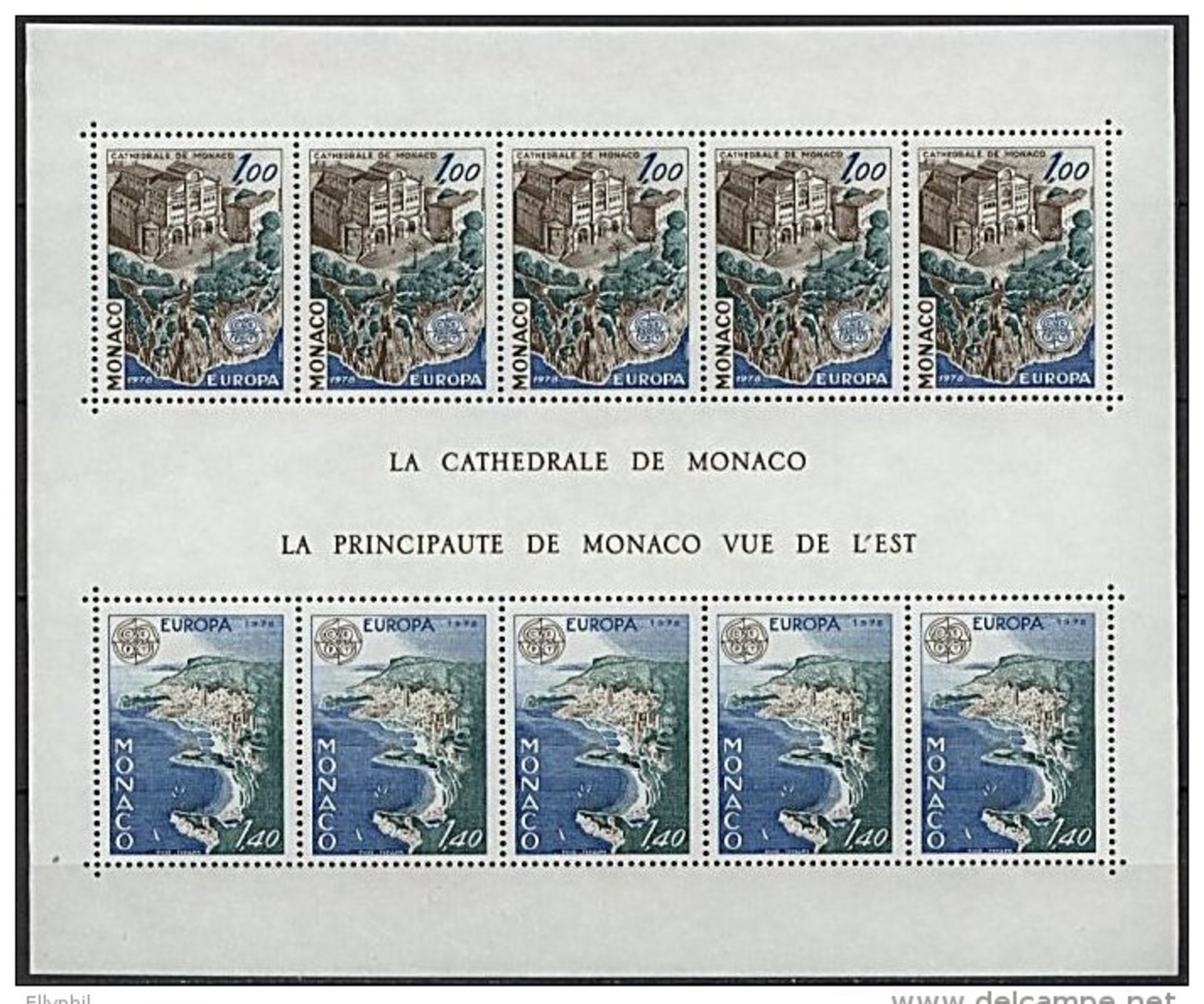 Monaco, BF N° 14** Y Et T, Bloc-feuillet,  Europa 1978 - Blocs