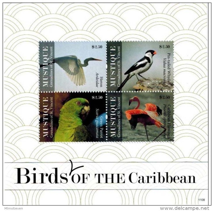 MDB-BK22-384 MINT PF/MNH ¤ MUSTIQUE GRENADINES 2011 SHEET ¤ BIRDS OF THE WORLD OISEAUX BIRDS AVES VOGELS VÖGEL - Zangvogels