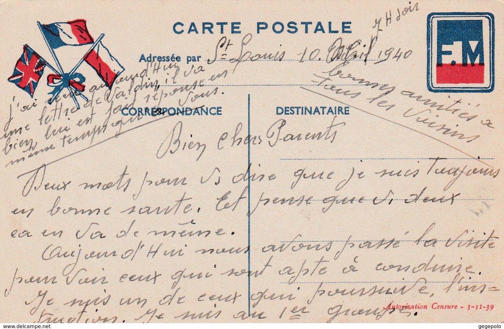 SAINT LOUIS  - Correspondance Militaire - Oorlogsbegraafplaatsen