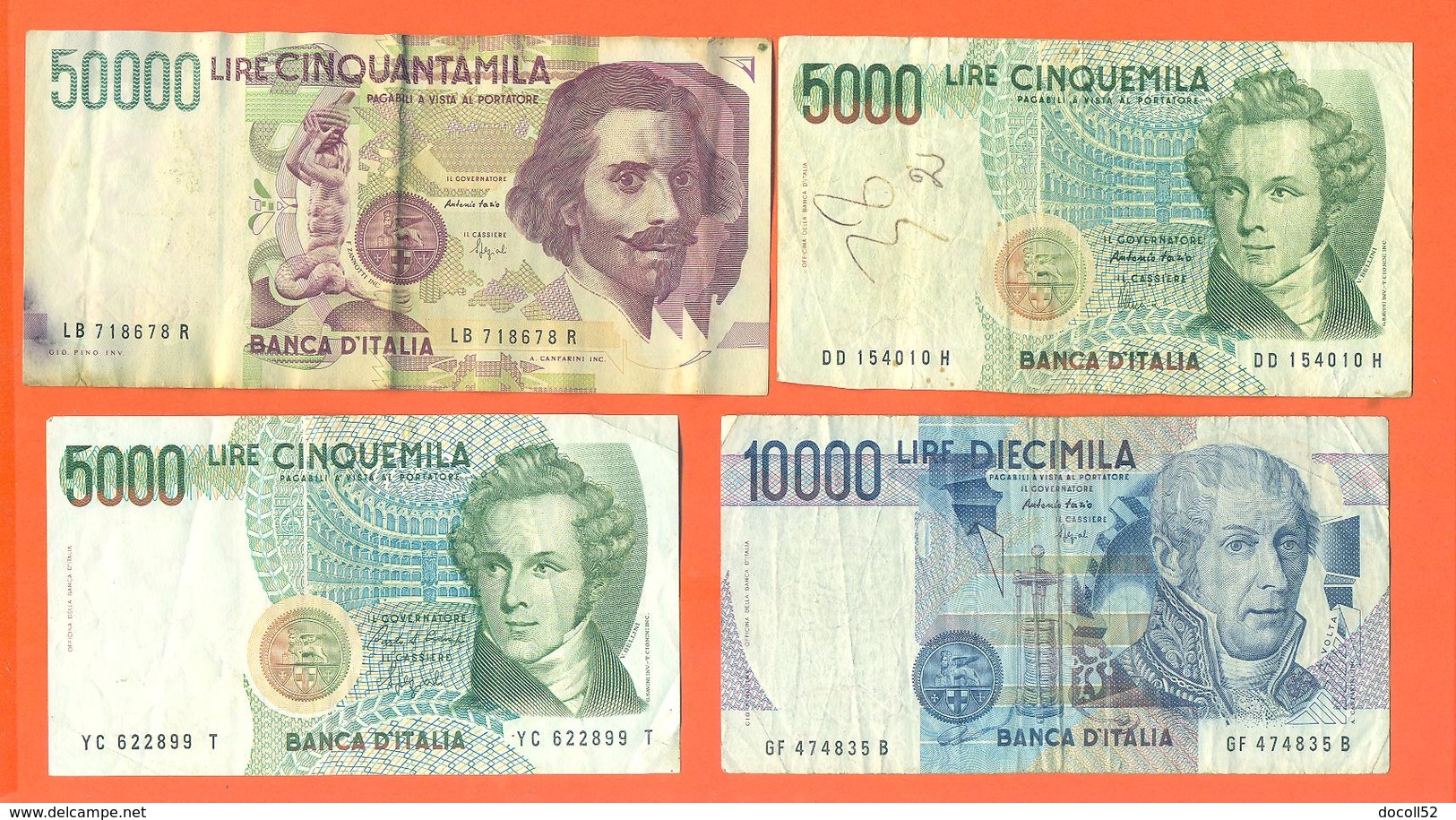 Lot De 4 Billets De La Banque D'italie 70 000 Lires - Alla Rinfusa - Banconote
