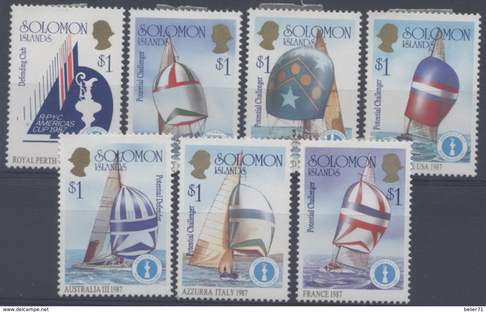 Salomon : Timbres De La Série 554 à 603 X Neuf Avec Trace De Charnière (7 Timbres) Année 1986 - Salomon (Iles 1978-...)