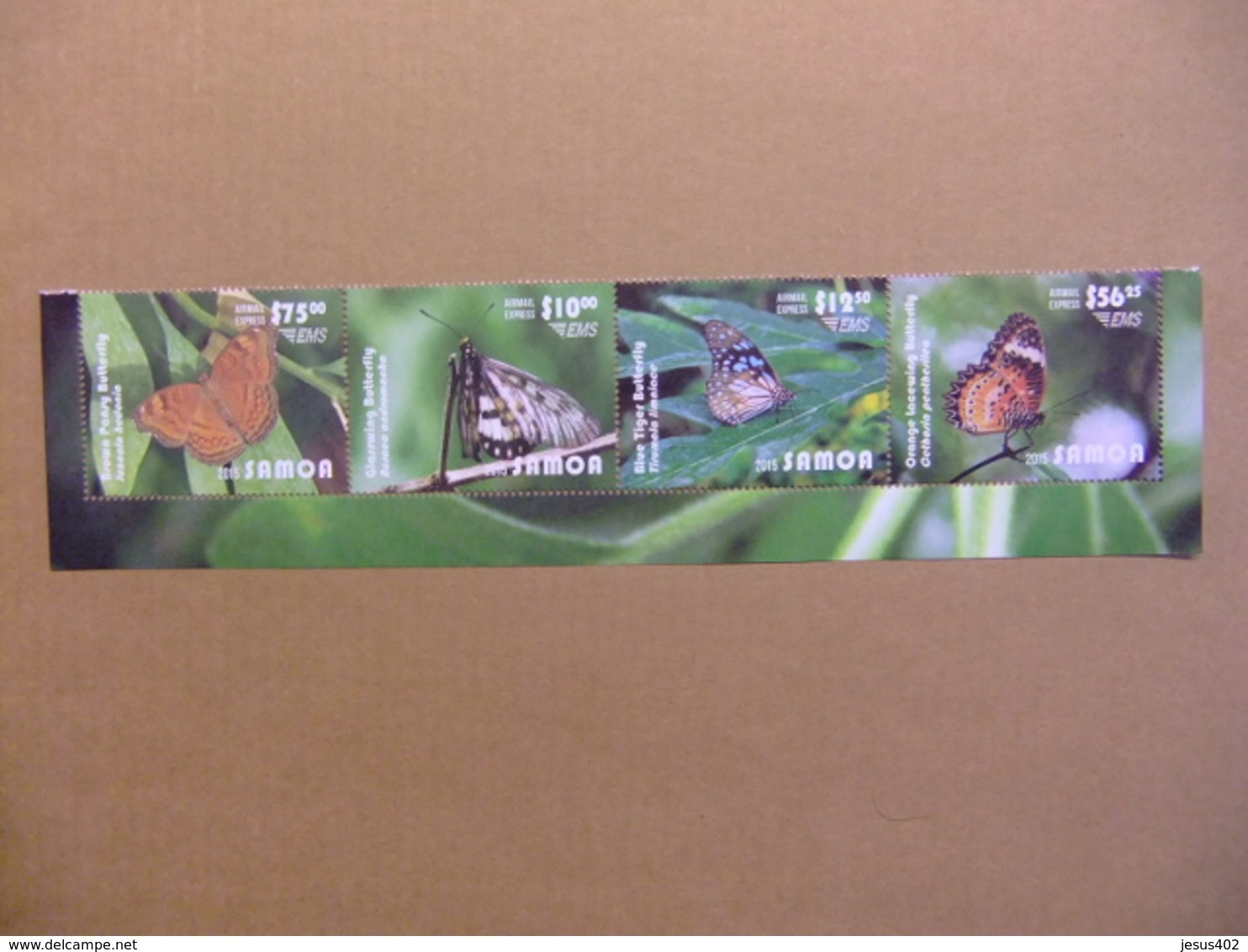 SAMOA 2015 Butterflies Papillons Mariposas Yvert ** Courrier EMS Airmail Expres - Butterflies