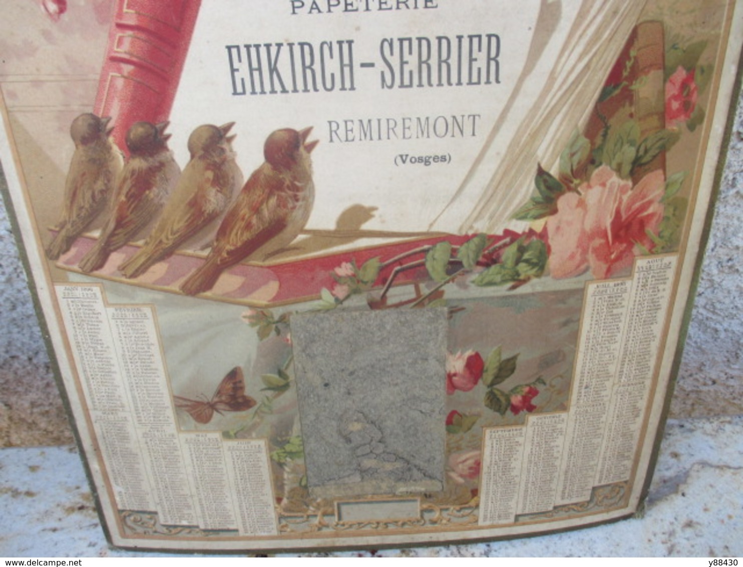 Calendrier de 1896 en carton très épais - Imprimerie EHKIRCH - SERRIER à REMIREMENT. 88 - voir les 11 photos & scannes