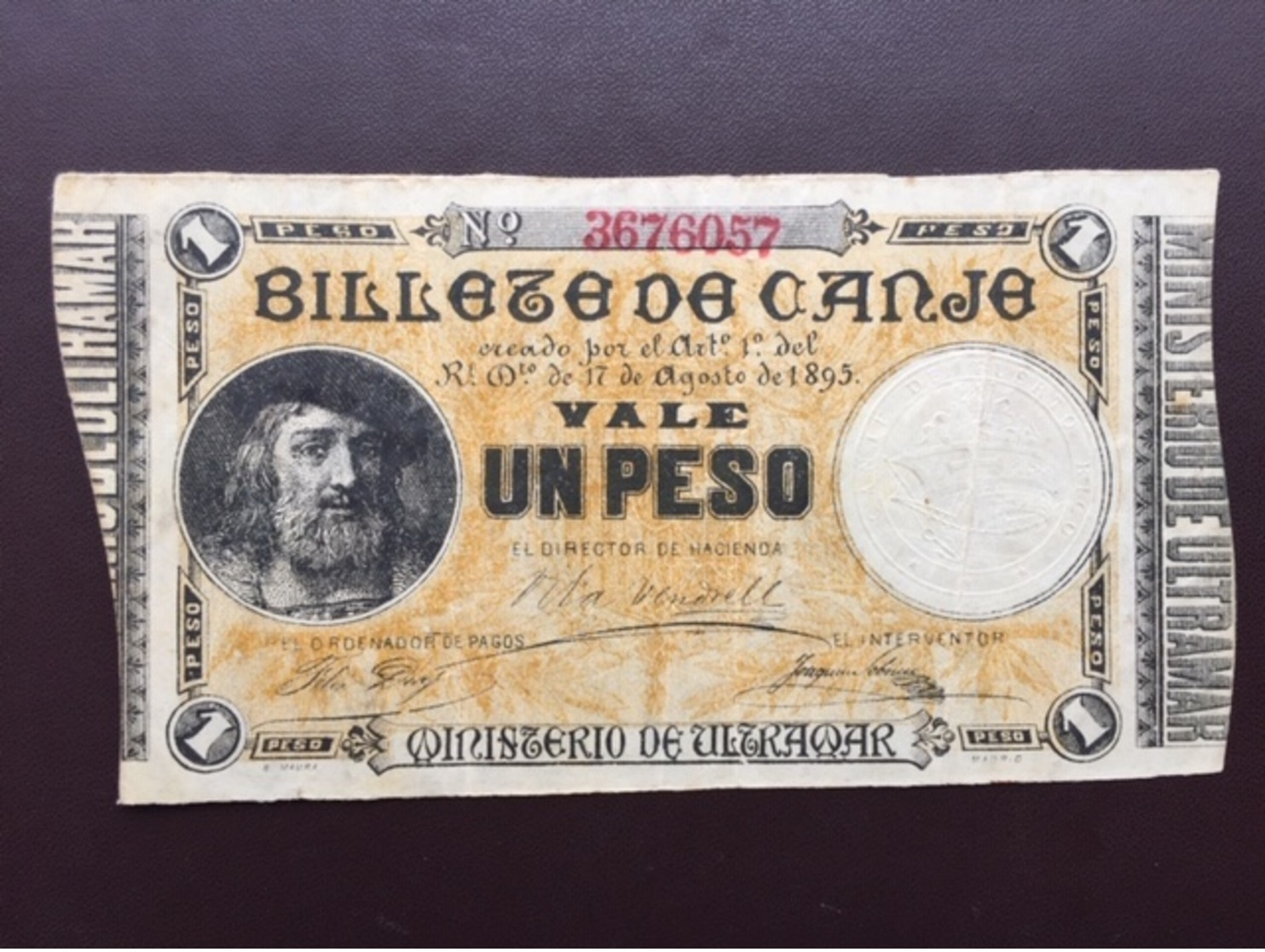 PUERTO RICO P7C 1 PESO 1895 VF - Puerto Rico