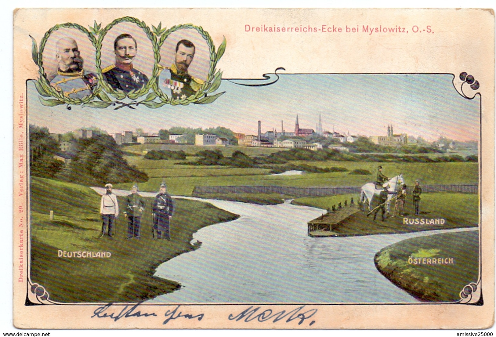 Carte Avec Timbres De Russie Allemagne Autriche Les Trois Frontières - Briefe U. Dokumente