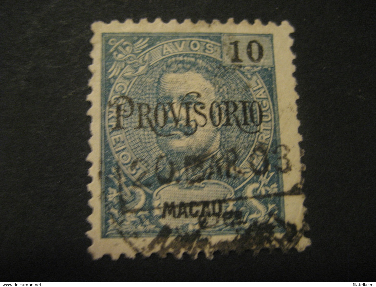 10 Avos MACAU 1902 Provisorio O.p. Yvert 127 (Cat. Year 2008: 12 Eur) Stamp Macao Portugal China Area - Oblitérés