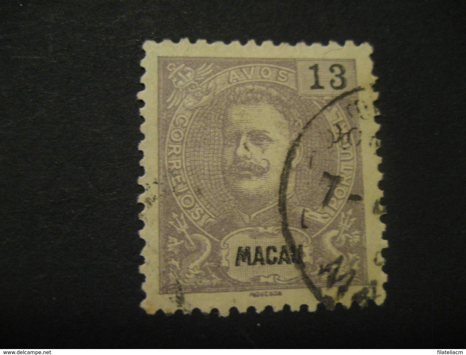 13 Avos MACAU 1903/5 Yvert 136 (Cat. Year 2008: 9 Eur) Stamp Macao Portugal China Area - Oblitérés