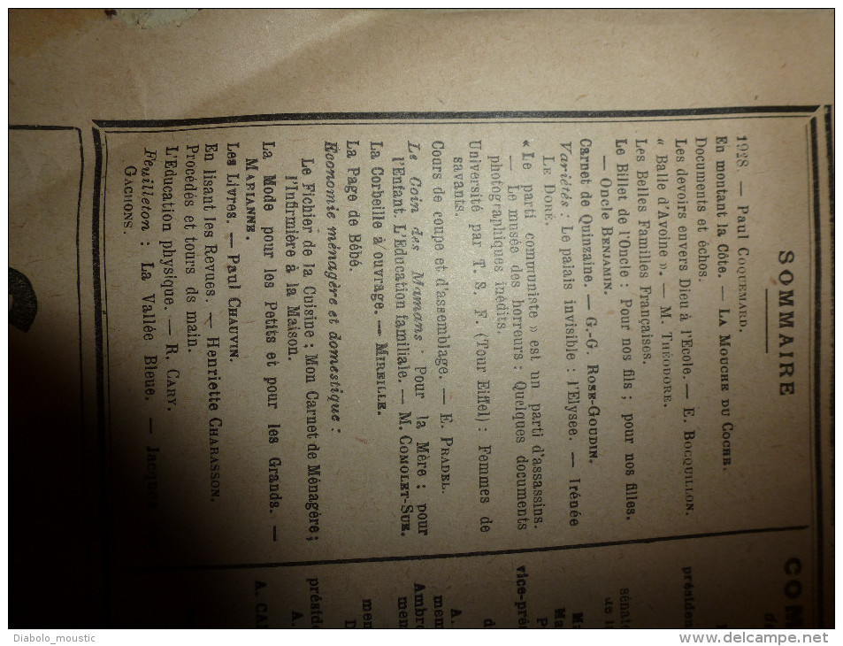 1928 LA FEMME ET L'ENFANT:----------------->Famille Léon FERRETTE De PONT-à-MOUSSON; Etc - Other & Unclassified