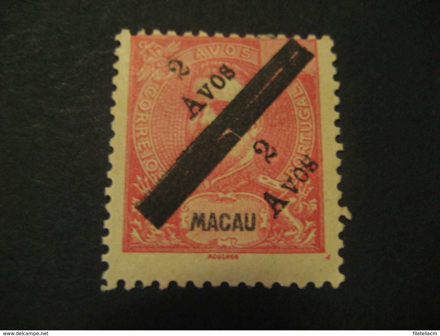 2 Avos + 2 Avos O.p. MACAU 1911 Yvert 147 (Cat Year 2008: 70 Eur) Stamp Macao Portugal China Area - Neufs