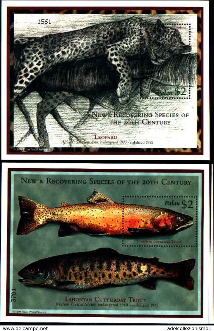 72276) SOLE  PALAU-2000-BLOCCO N. 121-122 **-Leopard-pesci/Fish -2 BF. MNH** - Oceania (Other)