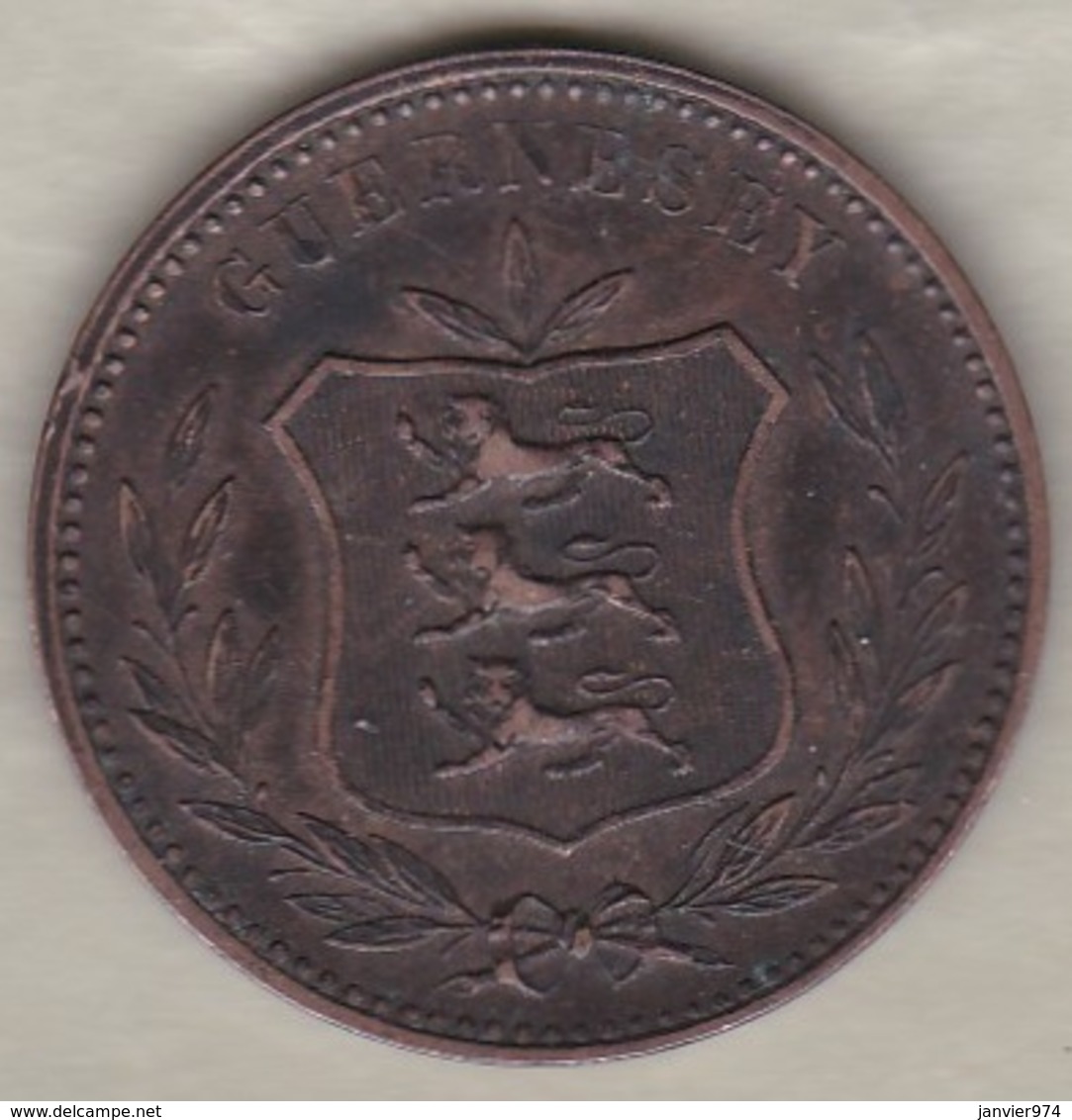 Guernesey 8 Doubles 1889 H. Bronze . KM# 7 - Guernesey