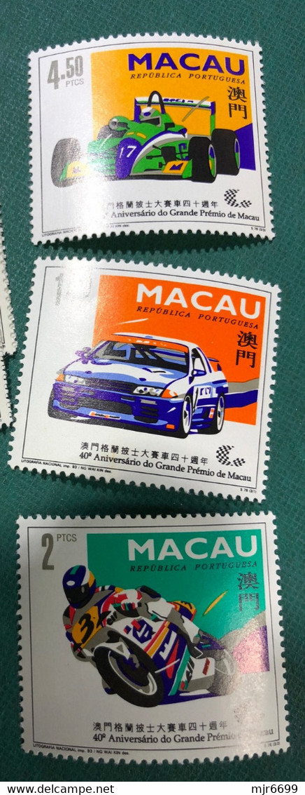 MACAU 1993 - 40TH ANNIVERSARY OF THE MACAO GRAND PRIX - SET OF 3 UM VF - Lots & Serien