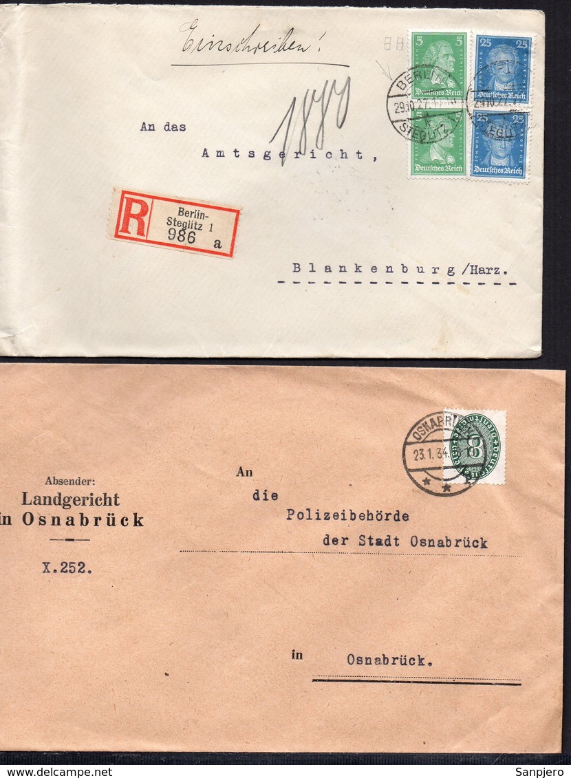 GERMANY DEUTSCHES REICH, 2 NICE COVERS - ONLY 0,80€ - Storia Postale