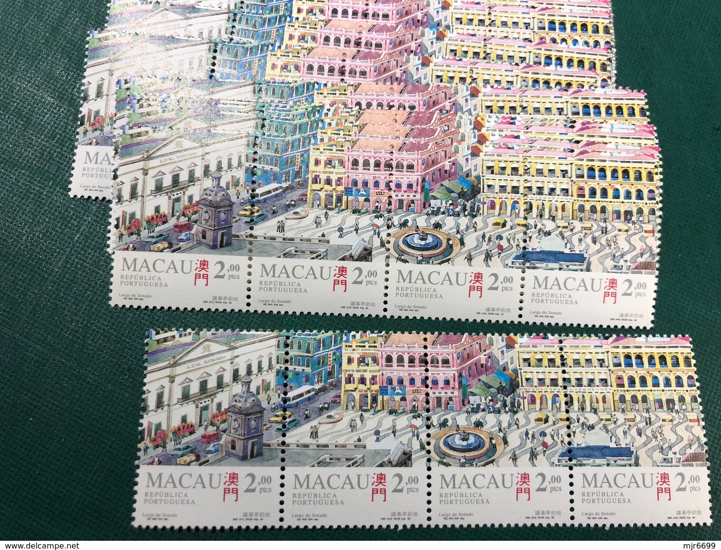 MACAU 1995 -SENATE SQUARE - SET OF 4 IN STRIP OF 4, UM VF - Collections, Lots & Series