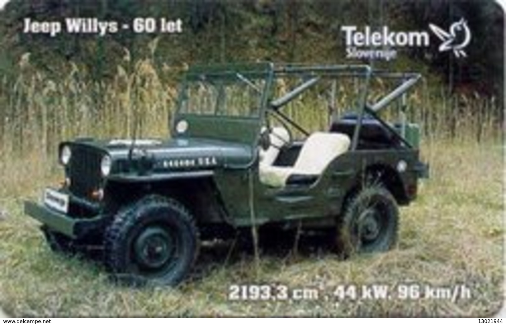 SLOVENIA SCHEDA TELEFONICA  Jeep Willys 1941 - Voitures