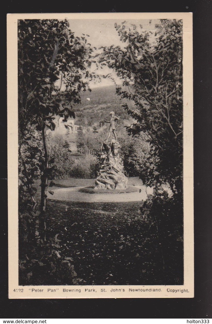 NEWFOUNDLAND - Statue Of Peter Pan Bowering Park - 1950s - Unused - St. John's