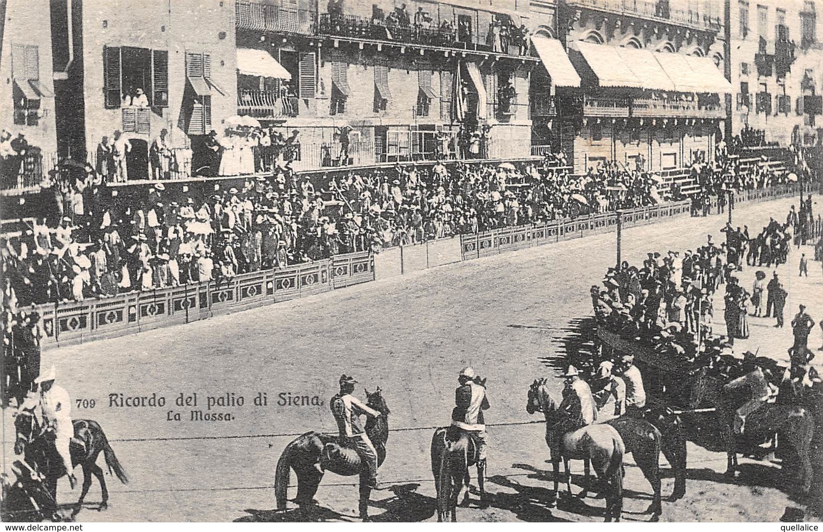 0478 "RICORDO DEL PALIO DI SIENA - LA MASSA" ANIMATA, CAVALLI. CART  SPED 1908 - Siena