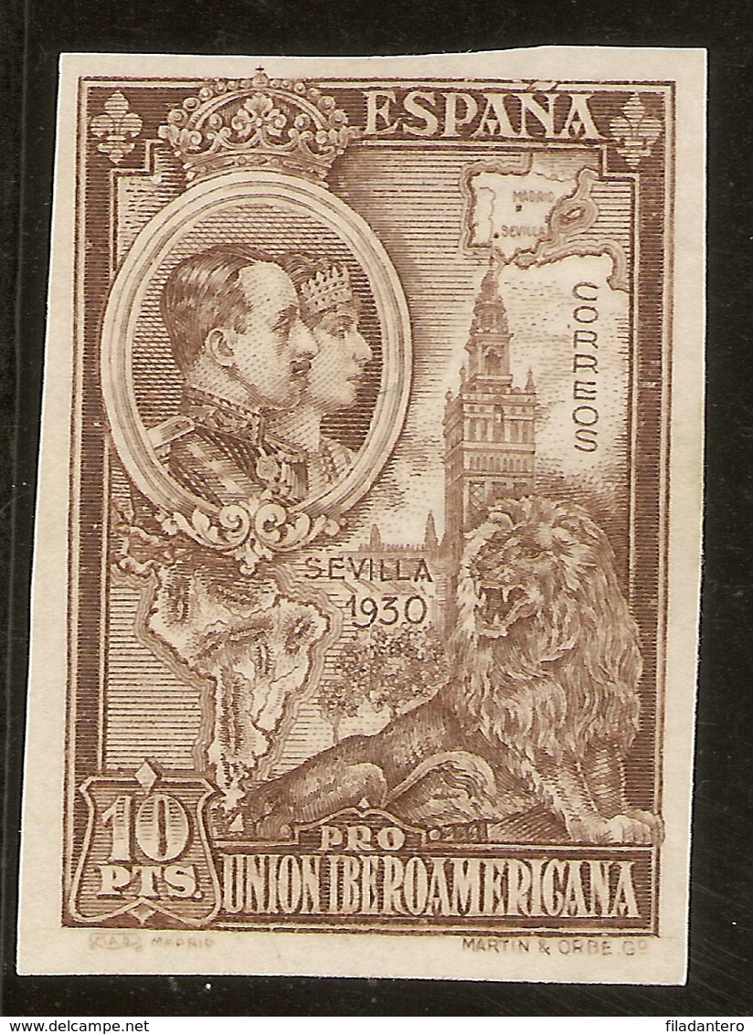 Edifil 581(*)Mng Sin Dentar 10 Pts Castaño Pro Unión Ibero Americana 1930 NL1066 - Nuevos