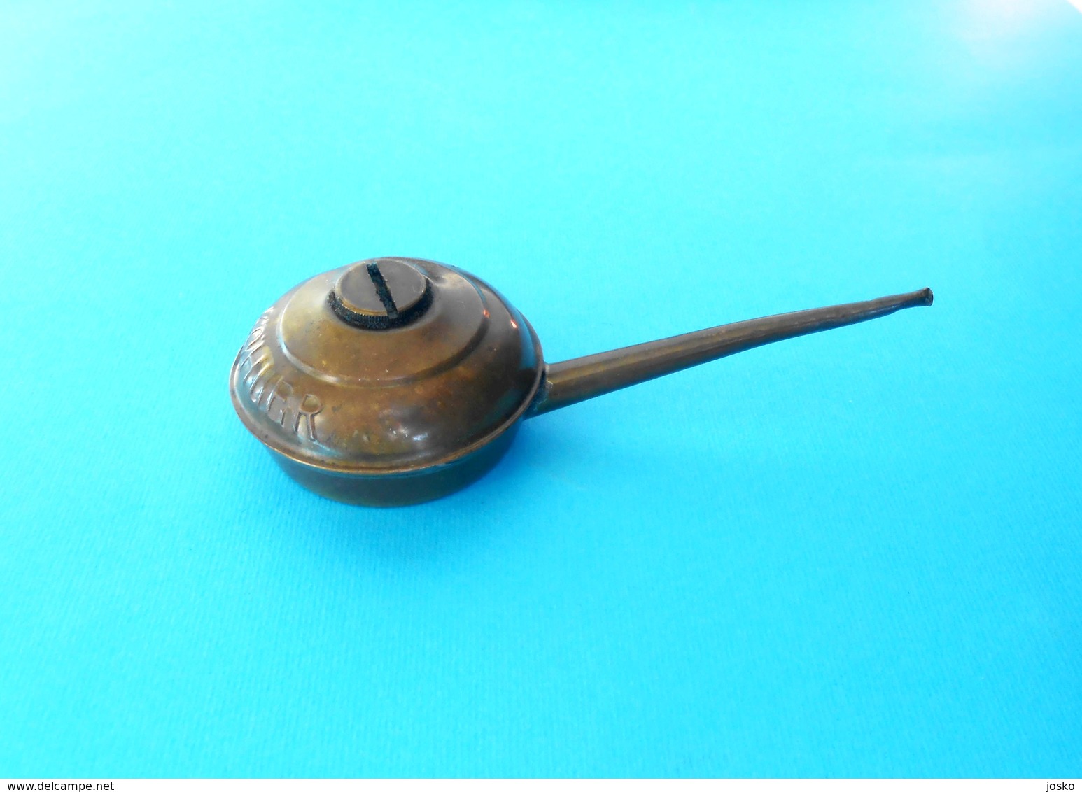 KOHLER ( Usa - Wisconsin ) ... Antique Beautifull Small Metal Tin Brass Oil Can * Bidon D'huile Olkanne Oliatore RRR - Tins