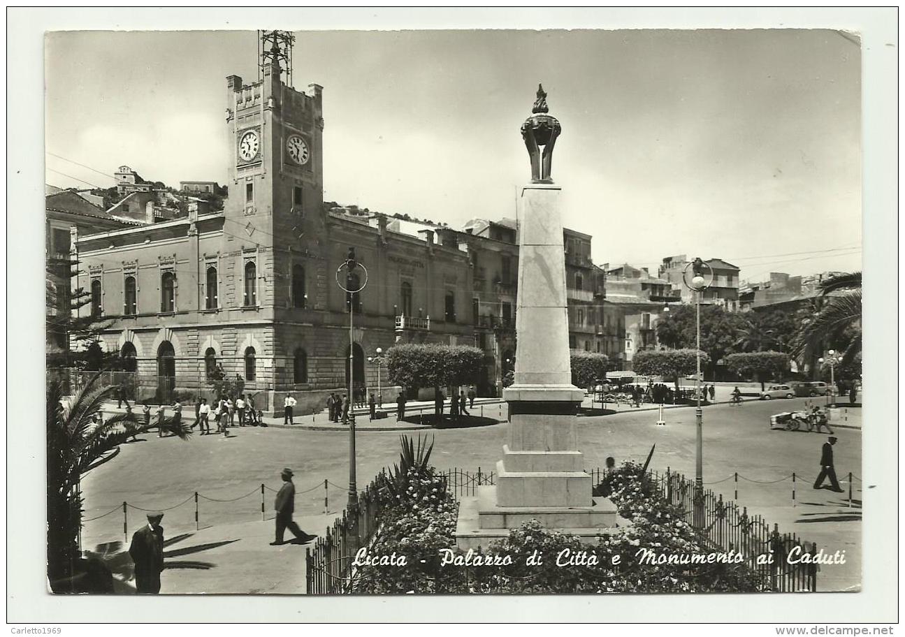 LICATA - PALAZZO DI CITTA' E MONUMENTO AI CADUTI     VIAGGIATA FG - Agrigento