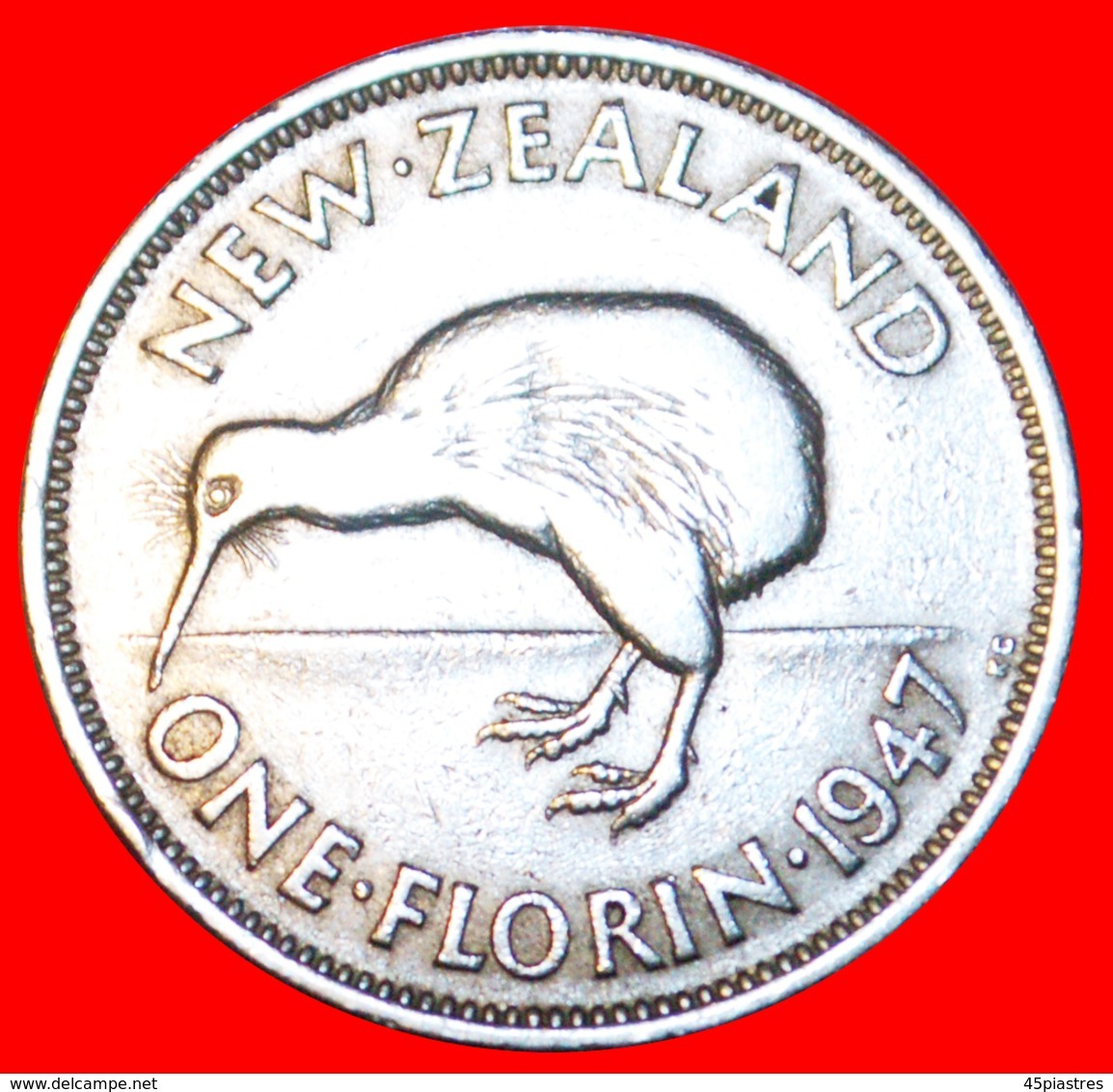 * KIWI BIRD: NEW ZEALAND ★ FLORIN 1947! GEORGE VI (1937-1952) LOW START ★ NO RESERVE! - Nouvelle-Zélande