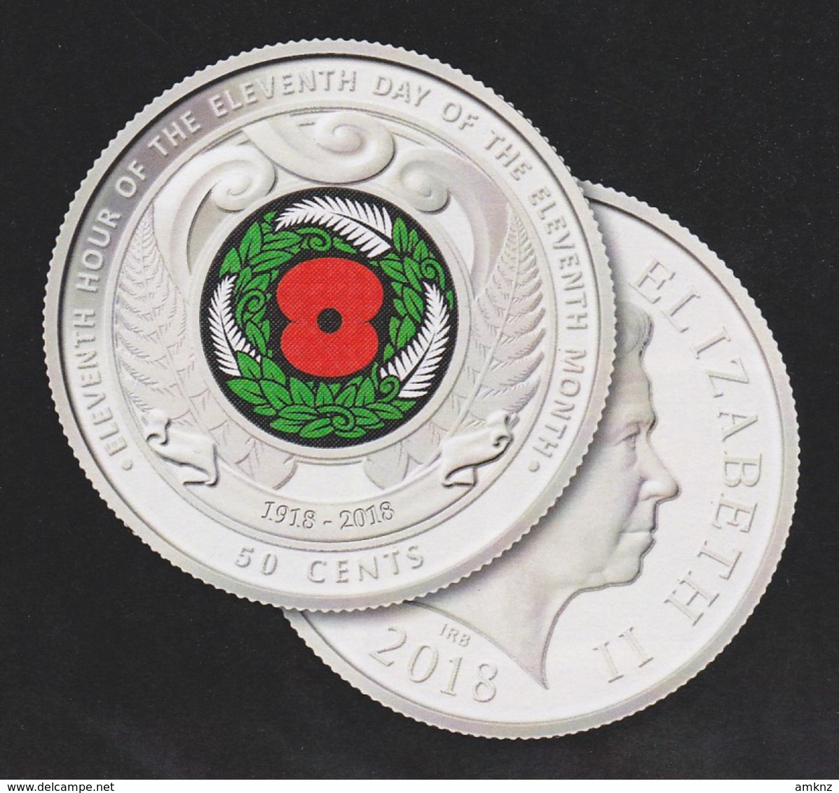 New Zealand - ARMISTICE - 2018 50c Coloured Coin - Mint, Uncirculated - Nueva Zelanda