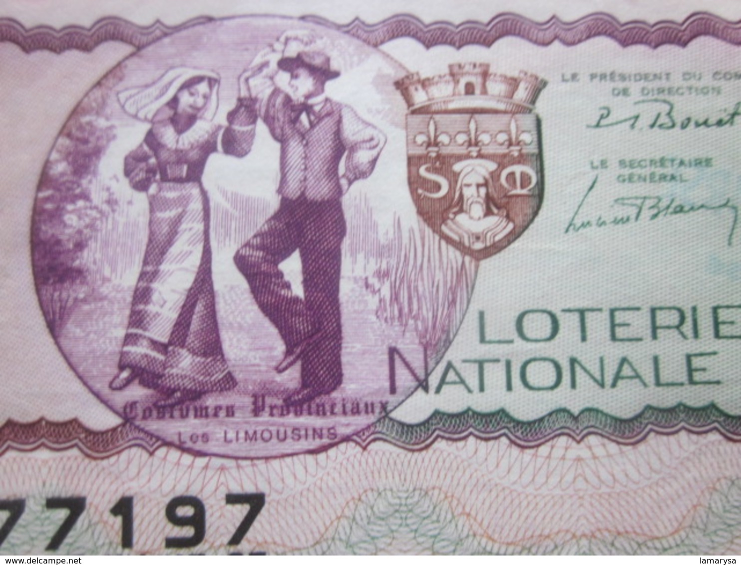 1970-LES LIMOUSINS-COSTUMES PROVINCIAUX- - Billet De La Loterie Nationale- IMPRIMÉE TAILLE DOUCE - Biglietti Della Lotteria