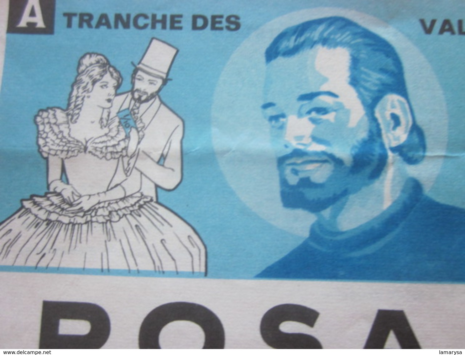 1968-ROSA DOUBLE TRANCHE SAINT VALENTIN-2 Billets De La Loterie Nationale+VIGNETTE-IMPRIMÉE TAILLE DOUCE - Billets De Loterie