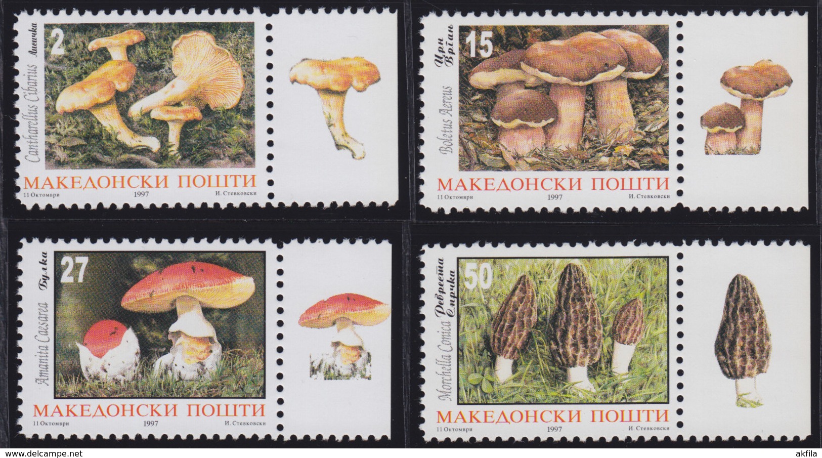 Macedonia 1997 Nature Protection - Mushrooms, MNH (**) Michel 108-111 - Macédoine Du Nord