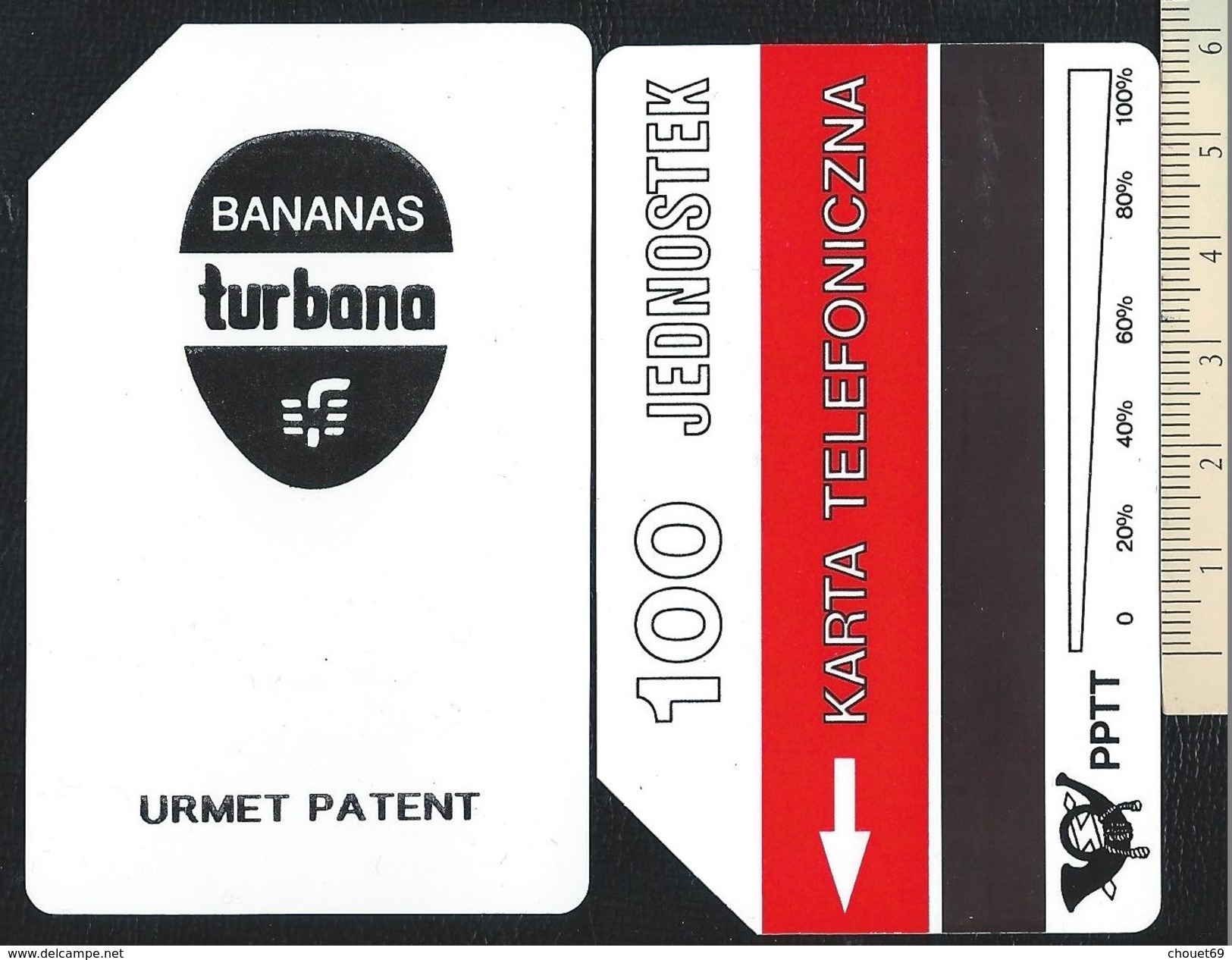 POLAND 3 - 100u BANANAS Noire 56mm 1ère Série Used Utilisée POLAND URMET - Polen