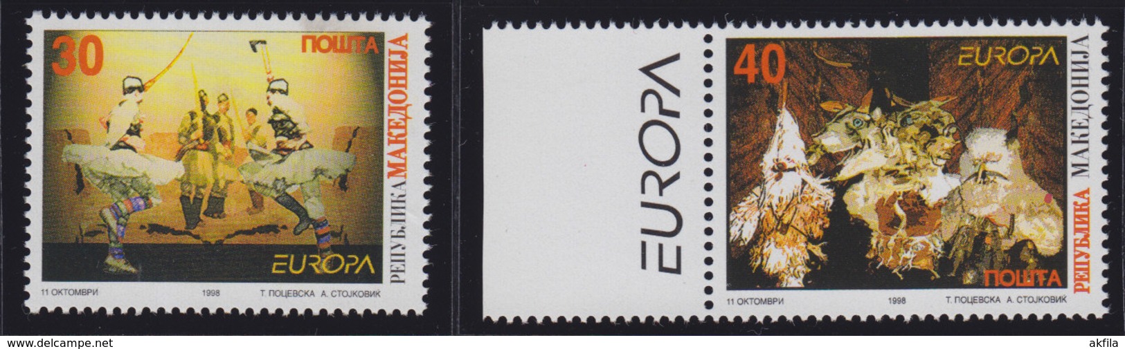 Macedonia 1998 Europa CEPT - National Celebrations, MNH (**) Michel 128-129 - Macédoine Du Nord