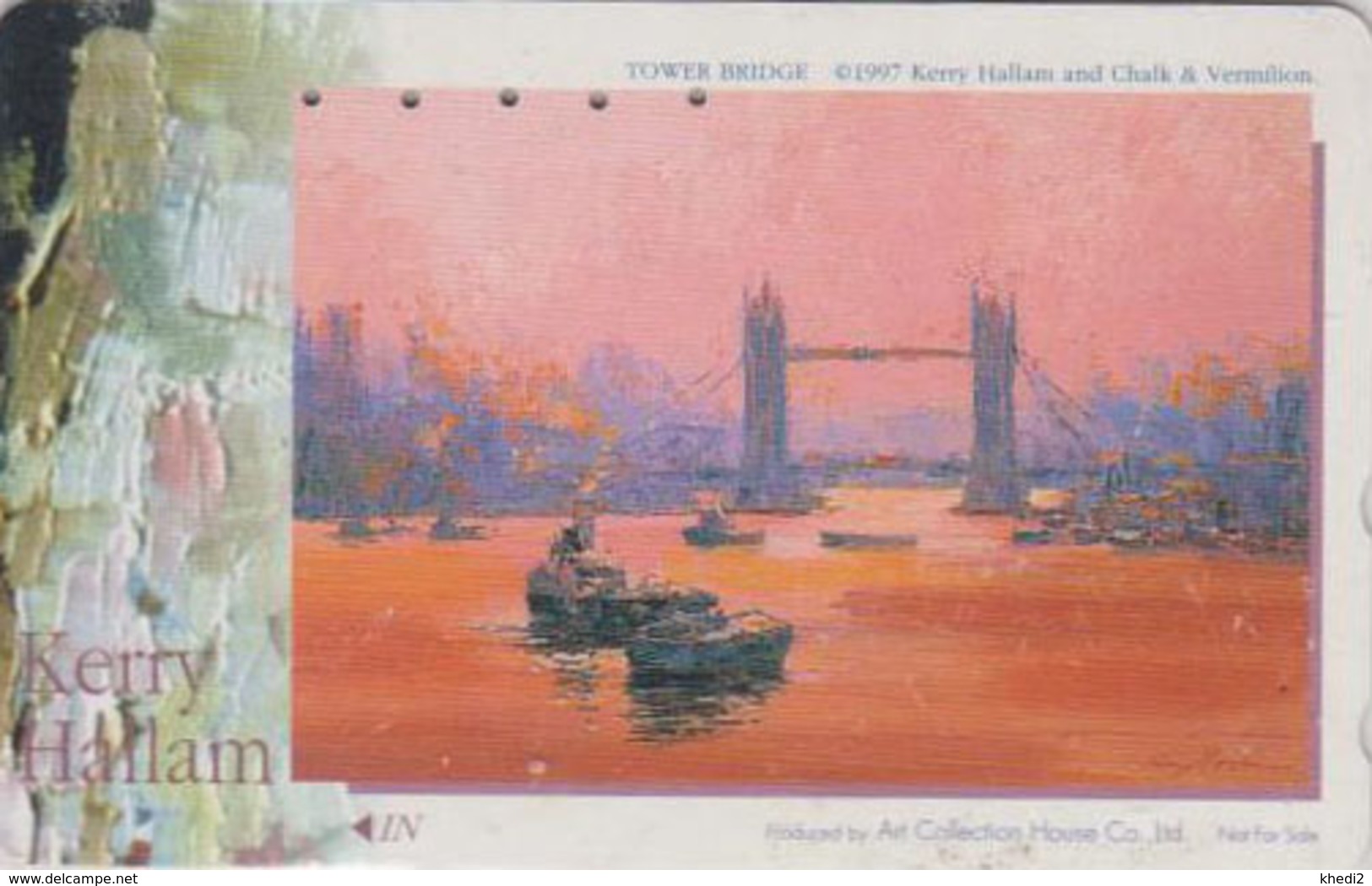 Télécarte Japon / 110-016 - PEINTURE - KERRY HALLAM - LONDON TOWER BRIDGE / England Painting Japan Phonecard - Painting