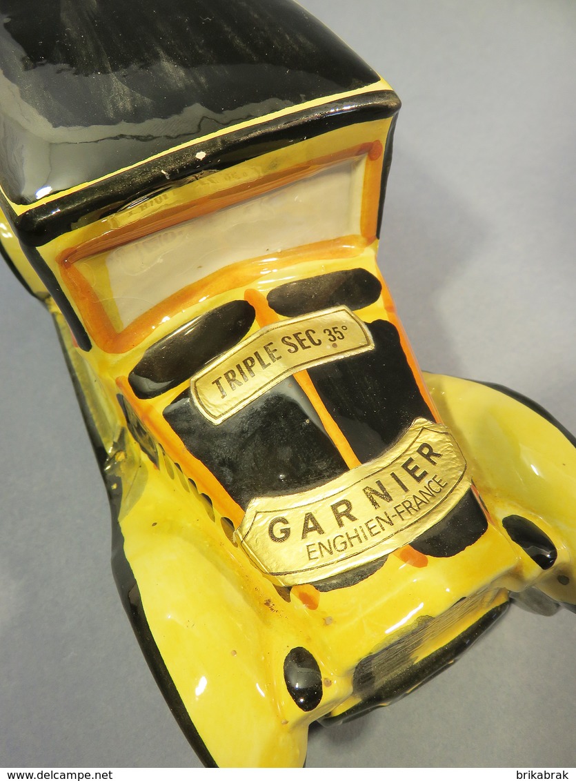 ° BOUTEILLE A LIQUEUR GARNIER VOITURE FIAT 509 + Automobilia Automobile Bistrot Bar Alcool Gaston Lagaffe