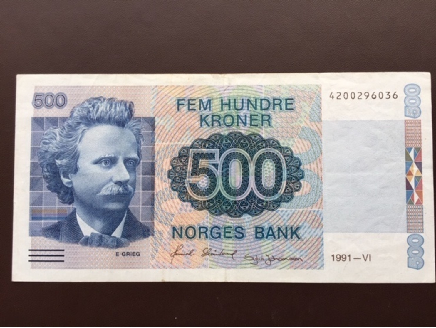 NORWAY P44 500 KRONER 1991 VF - Noorwegen