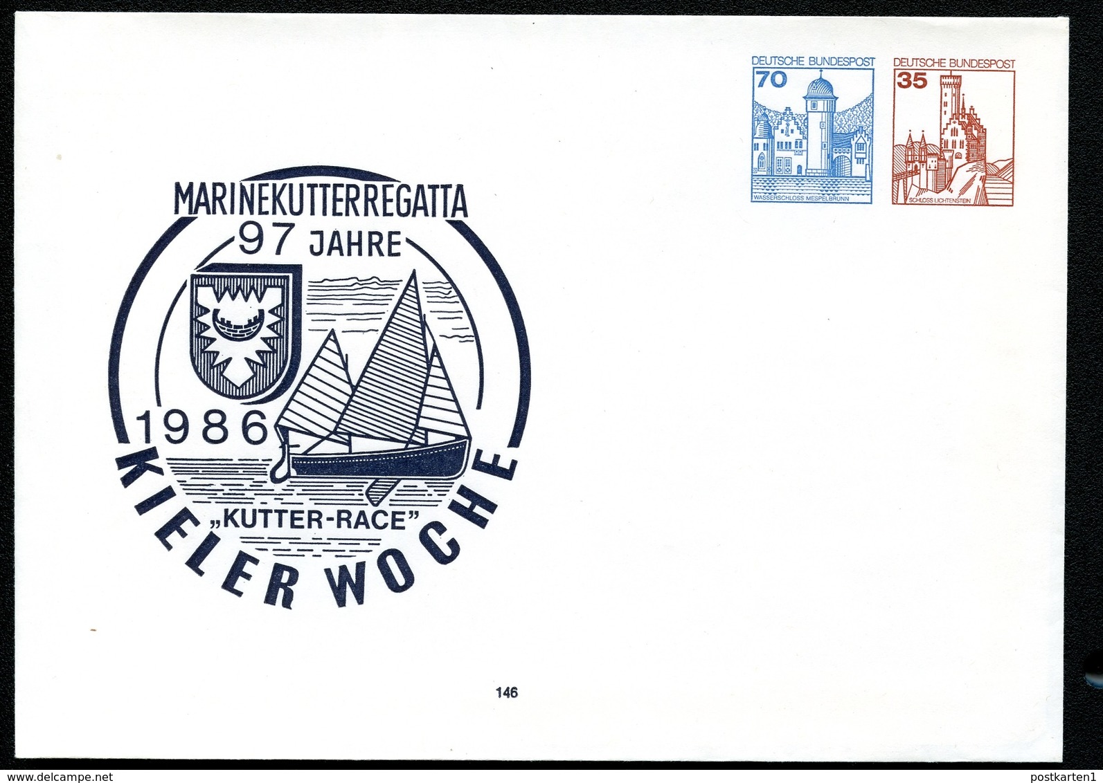 Bund PU271 C2/002 MARINE-KUTTER-REGATTA KIELER WOCHE 1986 - Bateaux