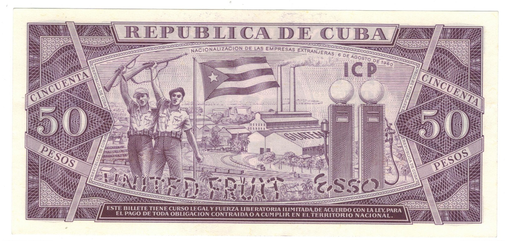 Cuba 50 Pesos 1961, AUNC/UNC. - Cuba