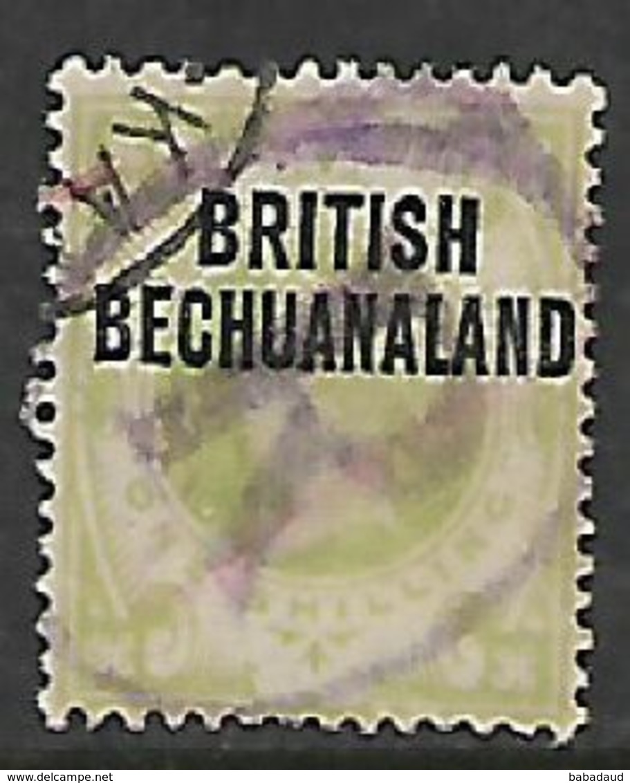 Bechuanaland, 1894, Opt On 1/= Of Great Britain, Used, Near Complete (registration) R Within Oval + Part C.d.s. - 1885-1895 Crown Colony