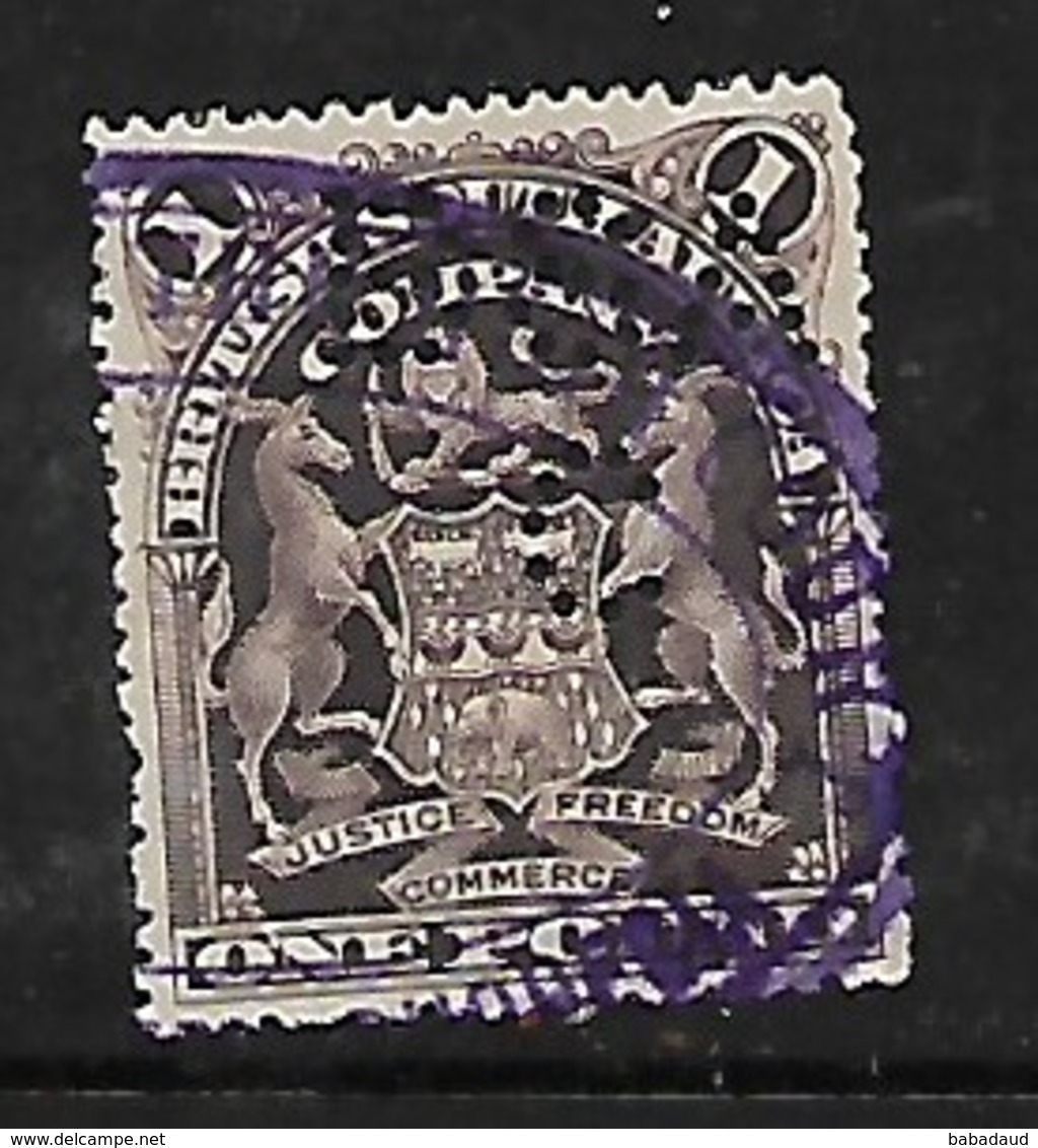 S.Rhodesia / B.S.A.Co, 1898, £1, Greyish Red-purple, Fiscal Used, Violet Cancel & Perfin " B S A / C" - Zuid-Rhodesië (...-1964)