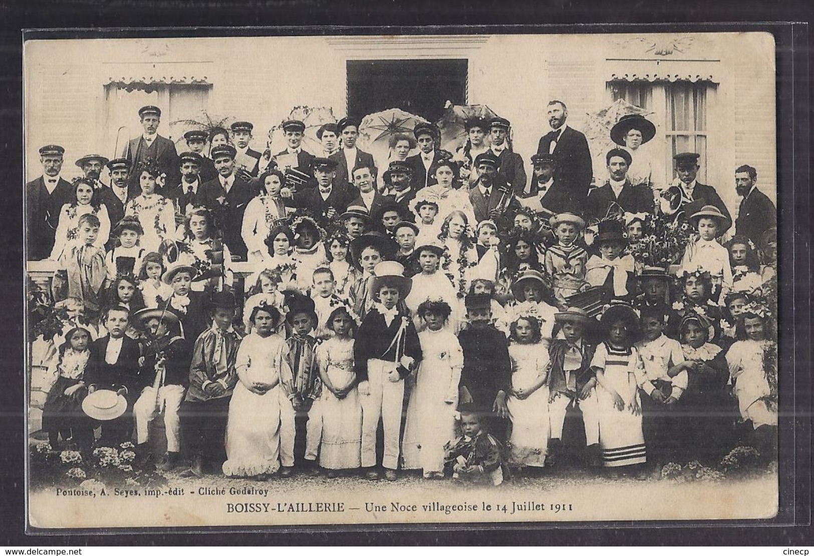 CPA 95 - BOISSY-L'AILLERIE - Une Noce Villageoise Le 14 Juillet 1911 - SUPERBE GROS PLAN ANIMATION Personnages - Boissy-l'Aillerie