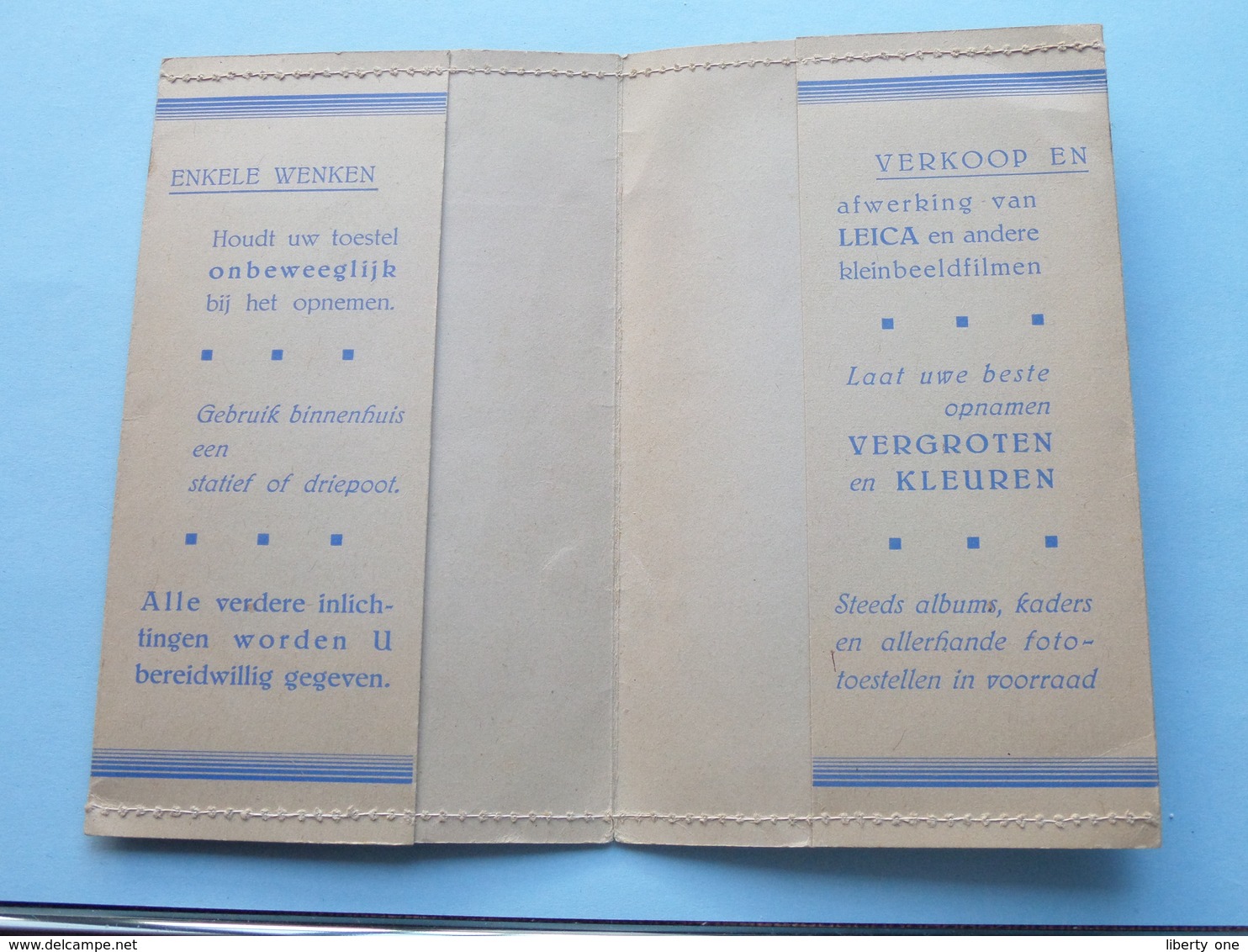 Foto Studio O. VAN DE VIJVER ( Mapje ) Krugerstraat HOBOKEN & Zandhoven > Anno 19?? ( Zie/voir Photo ) ! - Material Y Accesorios