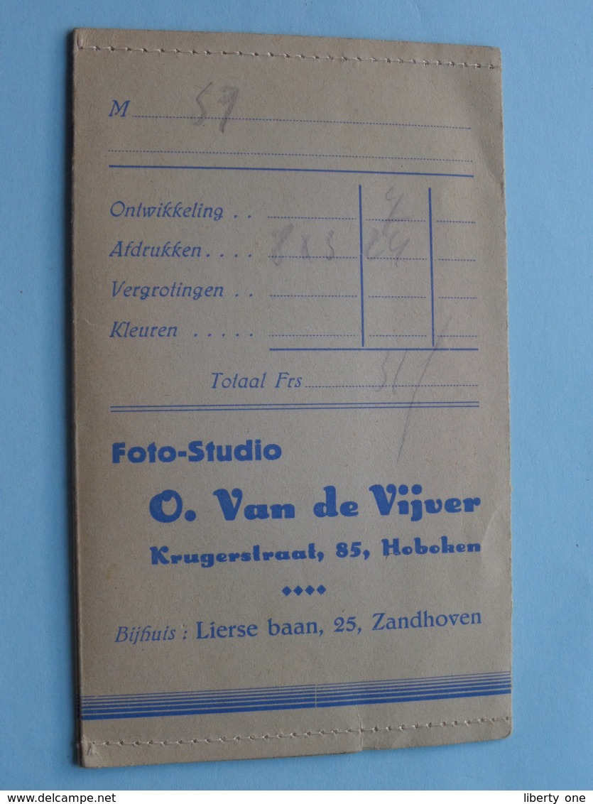 Foto Studio O. VAN DE VIJVER ( Mapje ) Krugerstraat HOBOKEN & Zandhoven > Anno 19?? ( Zie/voir Photo ) ! - Materiaal & Toebehoren