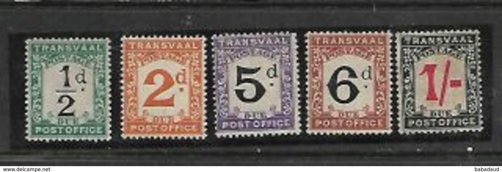 Transvaal, S.Africa, 1907, Postage Dues, 1/2d, 2d, 5d, 6d, 1/=, MH * - Transvaal (1870-1909)